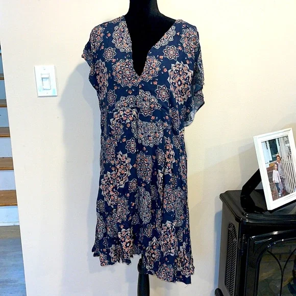 torrid | Dresses | Torrid Blue Dress Keyhole Back | Poshmark